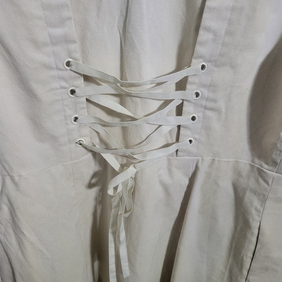 Cream Long Coat with Embroidered Details - Picture 8 of 16